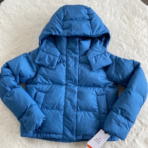 ❤️ Lululemon Wunder Puff Crop Jacket in Soft Denim Size 2 NWT - Picture 5 of 10